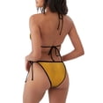 thumbnail image 4 of Salouo Gold Glitter Pattern Women's Sexy Bikini Set,String Two Piece Swimsuit V Neck Swimwear Self Tie Spaghetti Straps Bathing Suits -Small, 4 of 6
