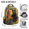 thumbnail image 5 of Chririnla Black Cat Floral Print Large Capacity Elementary Bookbag for High School Travel, Breathable Pockets 600D Polyester Backpack for Little Boys, 5 of 10
