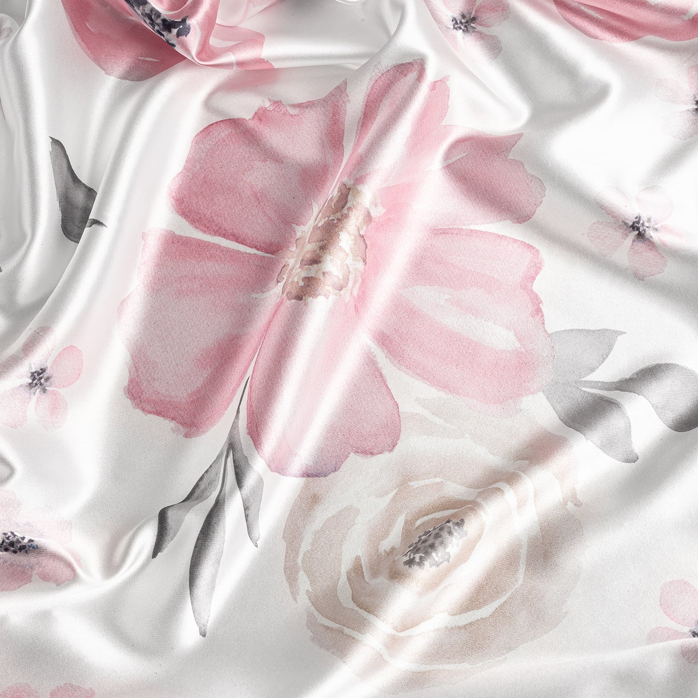 Sweet Jojo Designs Watercolor Floral Blush Pink Grey White Gray Satin Fitted Crib Sheet