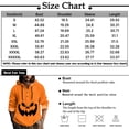 thumbnail image 3 of Sudadera con capucha de Halloween para hombre con diseño dividido y cara de Jack-O'-Lantern, sudadera con capucha informal de manga larga para fiestas navideñas, 3 of 5