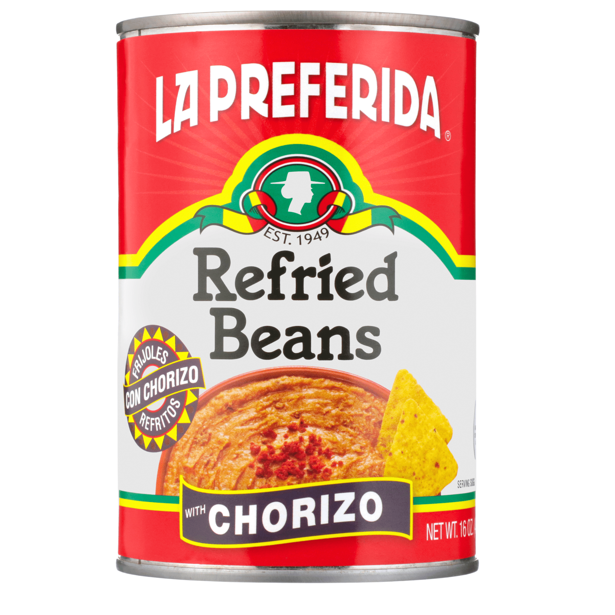 (6 pack) La Preferida Refried Beans with Chorizo (Smoky, Savory Flavor)