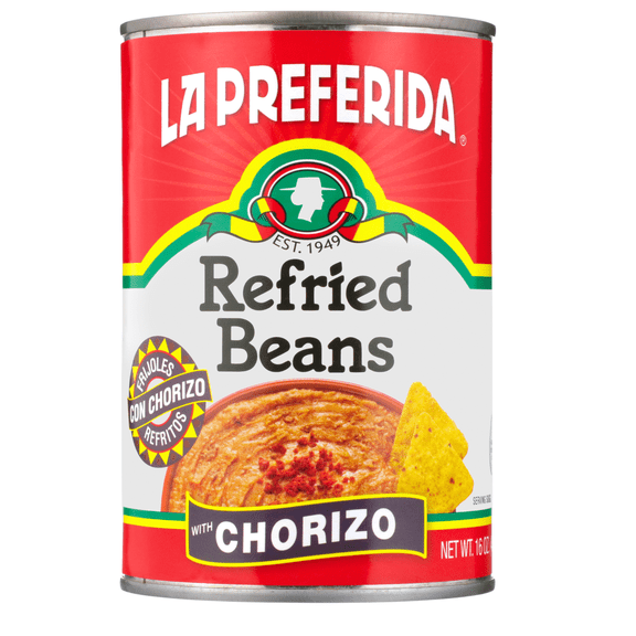 La Preferida Refried Beans with Chorizo (Smoky, Savory Flavor)