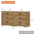 thumbnail image 2 of WAMPAT 31.5 inch Wide Large Nightstand Set of 2, 32 inch Tall Oversized Modern Farmhouse Bedside Table with Large Drawers 2-Piece Set for Bedroom,Vintage Oak, 2 of 6