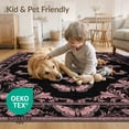 thumbnail image 4 of ODIKA 9'x12' Washable Area Rug Non-Slip, Chair-Friendly Butterfly Vintage Damask Shaped Pink Print Goth Ornate Gothic Moth Refined for Dining Room, Basement, Large Office, 4 of 7