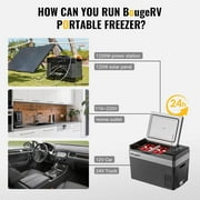 BougeRV Portable Car Refrigerator 30 Qt, 12 Volt Refrigerator Portable Freezer Compressor Cooler with -7℉~50℉ Cooling Range, 12/24V DC 110~240V AC for RV Truck Vehicle Boat Outdoor & Home Use Black