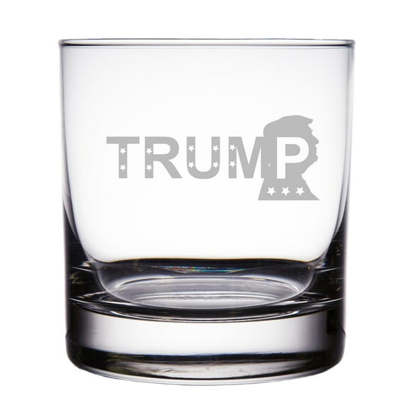 Trump Engraved Rock Glass