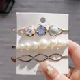 thumbnail image 2 of Pearl Clip Delicate Exquisite Alloy Fashionable Girl Hair Clips for Hair Accessories Light Blue, 2 of 5