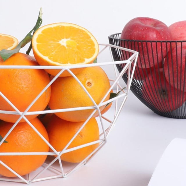 2 x cesta de fruta de alambre de metal plato de comida plato de dulces de snack Soledad Bandeja de Frutas Bandeja de Tazón