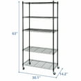 thumbnail image 2 of SONGMY 2PCS 5-Tier Shelves Wire Rack Unit Rolling with 4 Casters, Kitchen Garage Storage Rack, Heavy Duty Metal Shelving, 2 of 10