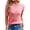 Red, variant on Short Sleeved Women Hollow-out Casual Crew Neck Knit Sweater Tops