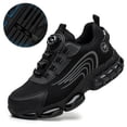 thumbnail image 1 of Botón Giratorio Zapatos Seguridad para Hombres Mujeres (42) Negros, 1 of 9