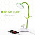 thumbnail image 2 of Lámpara de mesa LED verde regulable para niños, lámpara de noche con sensor táctil, lámpara de lectura flexible que se puede cargar mediante USB y soporte para teléfono móvil giratorio de 360 ​​grados (azul) [Clase de eficiencia energética A++] JM, 2 of 5