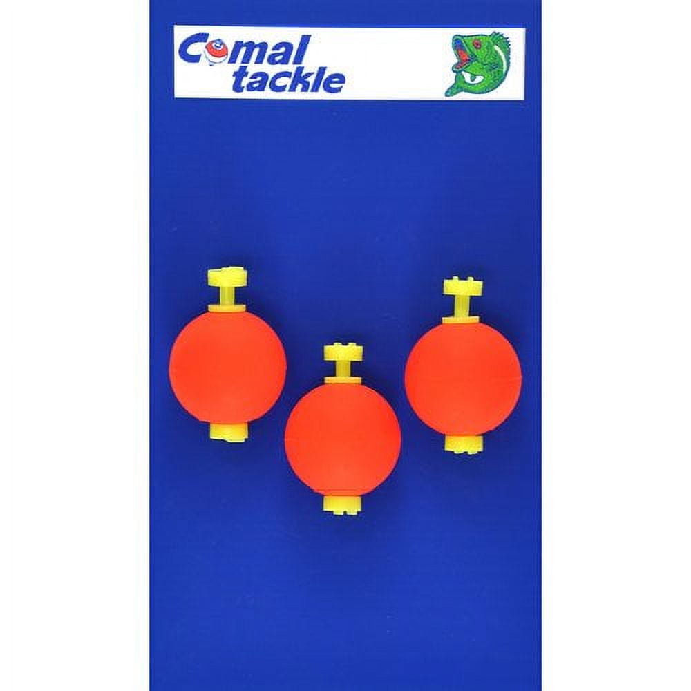 (3 pack) Comal Round Snap-On Fishing Bobbers, Red, 3-Pack