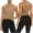 Khaki, variant on Womens Workout Shirts Open Back Cropped Yoga Tank Tops Backless Sleeveless Shirt Going out Gym Clothes