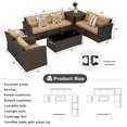 thumbnail image 4 of Cozyhom 9 Pieces Outdoor Modern Furniture Set,Wicker Rattan Conversation Set with Non-Slip Cushion,Brown, 4 of 8