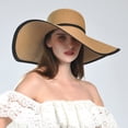 thumbnail image 3 of Comhats Womens Packable Floppy Straw Beach Sun Hat with Wide Brim UV UPF 50 Protection Foldable Travel Sunhat Khaki M, 3 of 6