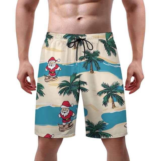 NICKSUN Men's Swim Trunks, Cute Print Quick Dry Summer Board Beach Shorts with Mesh Lining and Pockets