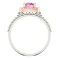 thumbnail image 4 of Clara Pucci 14K White/Rose Gold Round Cut 1Ct Simulated Pink Diamond Engagement Ring + Matching Band - Luxury Box Included, 4 of 7