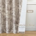 thumbnail image 2 of 100% Blackout Toile Linen Curtains for Bedroom Double Layer Farmhouse French Country Vintage Printed Pattern Thermal Sound Lined Back Tab Living Room Drapes 90 inch Length 2 Panels Beige, 2 of 4