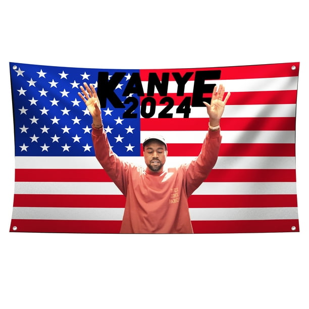 Kanye 2024 Flag Tapestry Kanye West American Flag For College Dorm Room