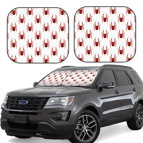 Fotbe Spiders Insects Juego de 2 Piezas de Parasoles para Parabrisas | Bloqueador Solar para Auto | Accesorios Plegables para Protección Solar Interior-Small