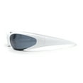 thumbnail image 3 of 90s Trendy Plastic Narrow Wrap Around Oval Sport Sunglasses White - Black, 3 of 4