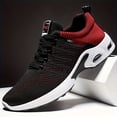 thumbnail image 5 of Men's Stability Road Running Shoes, Lace-Up Low Top Sneakers with Geometric Pattern, Sport Outdoor Footwear with Fabric Upper/Insole, Rubber Sole for All Seasons, 5 of 7