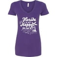 thumbnail image 3 of Inktastic Florida is My Happy Place with Palm Trees Women's V-Neck T-Shirt, 3 of 5