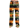 thumbnail image 2 of Womens Halloween Comfy Pajama Pants Pumpkin Print Casual Elastic Waist Pjs Sleep Pants, 2 of 5