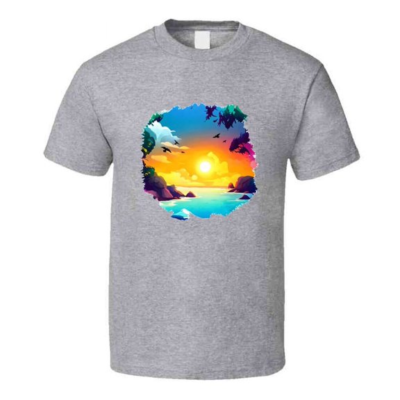 Gorgeous Tropical Beach Tee Novelty Tropical Tshirt Summertime Lover T Shirt