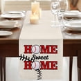 thumbnail image 3 of White Red Baseball Table Runner, Modern Art Funny Words Washable Cotton Linen Table Runners 48 Inches Long, Dresser Scarf Runner for Nightstand/Coffee/End Tables 13''x48'', 3 of 9