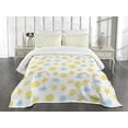 thumbnail image 3 of Ambesonne Moon Quilted Bedspread Set 3 Pcs, Happy Moons Stars Clouds, Queen Size, Pale Blue Yellow Pink, 3 of 5