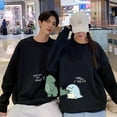 thumbnail image 4 of Sudadera con capucha y cuello redondo a juego con estampado de dinosaurio y monstruo bonito para pareja, para novio, novia, otoño e invierno, personalizada, 4 of 5