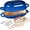 Blue, variant on Enameled Cast Iron Dutch Oven for Bread Baking - incl. Sourdough Bread-Baking Supplies like Banneton Bread-Proofing Basket - 5QT Loaf Cast Iron Bread Oven Pan& Meatloaf Pan with Lid, Sour Sough Tools