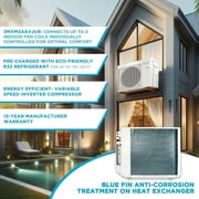 Daikin 36,000 BTU (9K + 9K + 15K) 20 SEER2 3-Zone Mini Split Wi-Fi Enabled Air Conditioner Heat Pump R-32 System with Maxwell 15 ft. Installation Kits and Wall Mounting Bracket