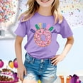 thumbnail image 2 of T-Shirt de Noël pour Fille, Manches Courtes, Col Rond, Coupe Décontractée, Basique, 2 of 4