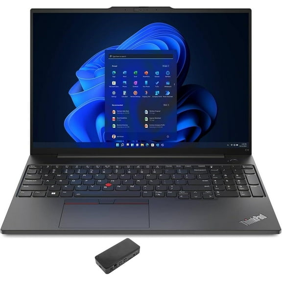 Lenovo ThinkPad E16 GEN 1 Home/Business Laptop (AMD Ryzen 7 7730U 8-Core, 16.0in 60 Hz Wide UXGA (1920x1200), AMD Radeon, 16GB RAM, 1TB PCIe SSD, Wifi, Webcam, Win 11 Pro) with USB-C Dock