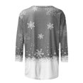 thumbnail image 5 of Sharpies Hauts pour Femmes Tendance, Mode Femme Décontractée Blouse à Col Rond Imprimée, T-Shirt à Manches 3/4, Hauts d'Été/gris, (m), 5 of 5