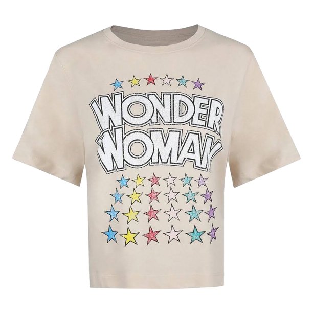 Wonder Woman - Camiseta Estrellas del Arcoíris para Mujer (Nude)