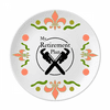 Retirement Plan Wrench Equipment Flower Ceramics Plate Tableware Dinner Dish
