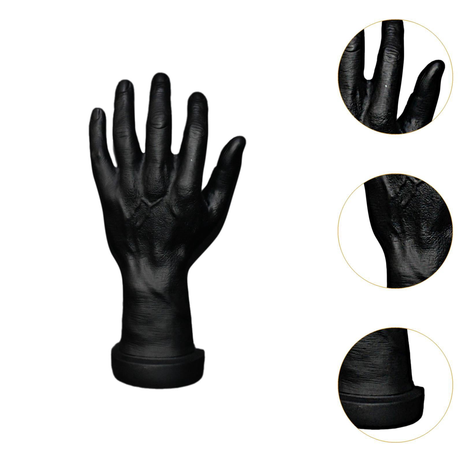 Serenable Hand Model Jokes Toy Lifelike,Photo Props,Fake Hand Mannequin Hand for Cosplay Decoration Jewelry Display Party Nail Training black