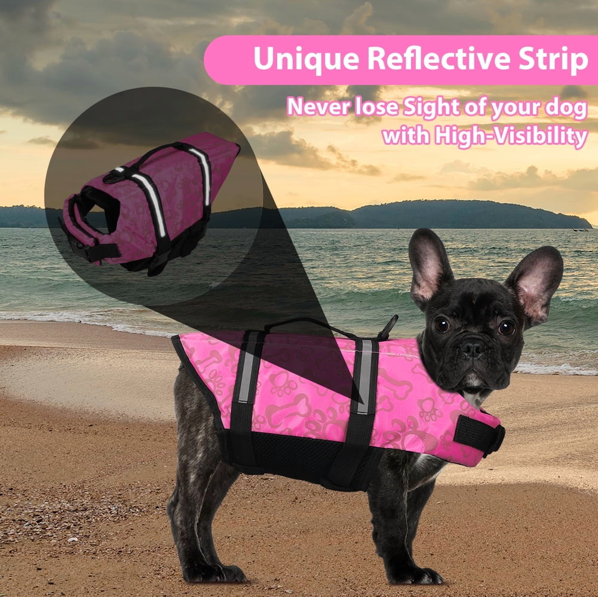 NEWEEN Dog Life Jackets Dog Life Vests for Swimming Beach Boating with High Buoyancy Dog Flotation Vest for Small/Medium/Large Dogs, Blue, M