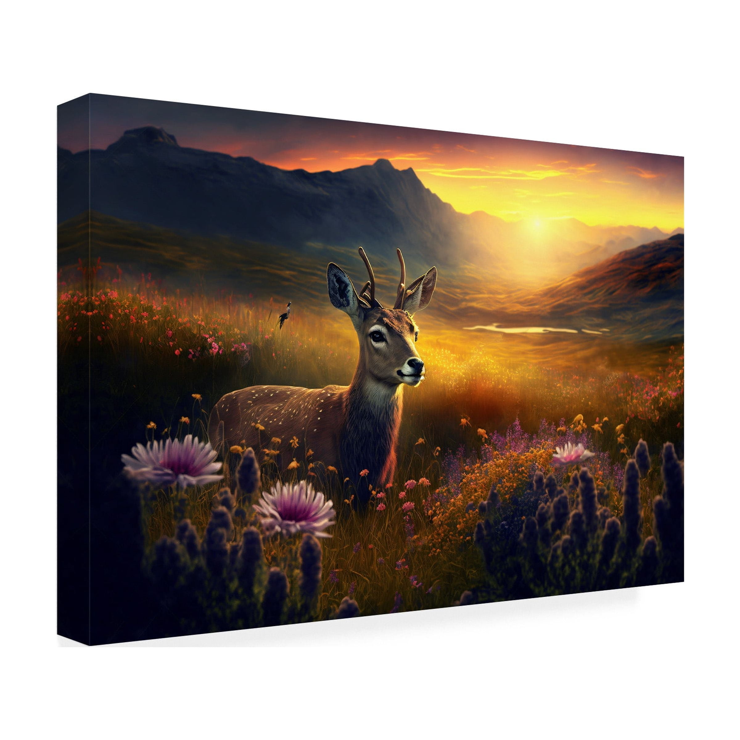 Canvas Wall Art - Ray Heere 'Woodland Animals 3' Wall Art for Living Room, Bedroom, or Office Décor by Trademark Fine Art - 47 x 30 Inches