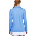 thumbnail image 2 of Polo MAGCOMSEN con cuello para mujer, manga larga, azul, 2 of 7