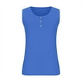 thumbnail image 6 of WTXUE Tank Tops Sleeveless, Scoop Neck Summer Women Floral Button Plus Size Tank Loose Vest T Shirts Tunics Tee Solid Casual Tops for Women'S Plus Blue 5XL, 6 of 7