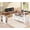 White + Brown, variant on SEDETA 69" L Shaped Electric Standing Desk, Height Adjustable Home Office Desk with 4 Drawers & 2 Doors, Farmhouse Sit Stand Computer Desk with Power Outlet & Storage Shelves, White + Brown