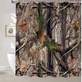 thumbnail image 4 of Camo Hunting Shower Curtain Set for Bathroom, Rustic Camouflage Camping Decor Fabric Shower Curtains Sets Fashion Fall Woodland Cabin Mens Bath Accessories with Hooks 72 X 72 inch, 4 of 6