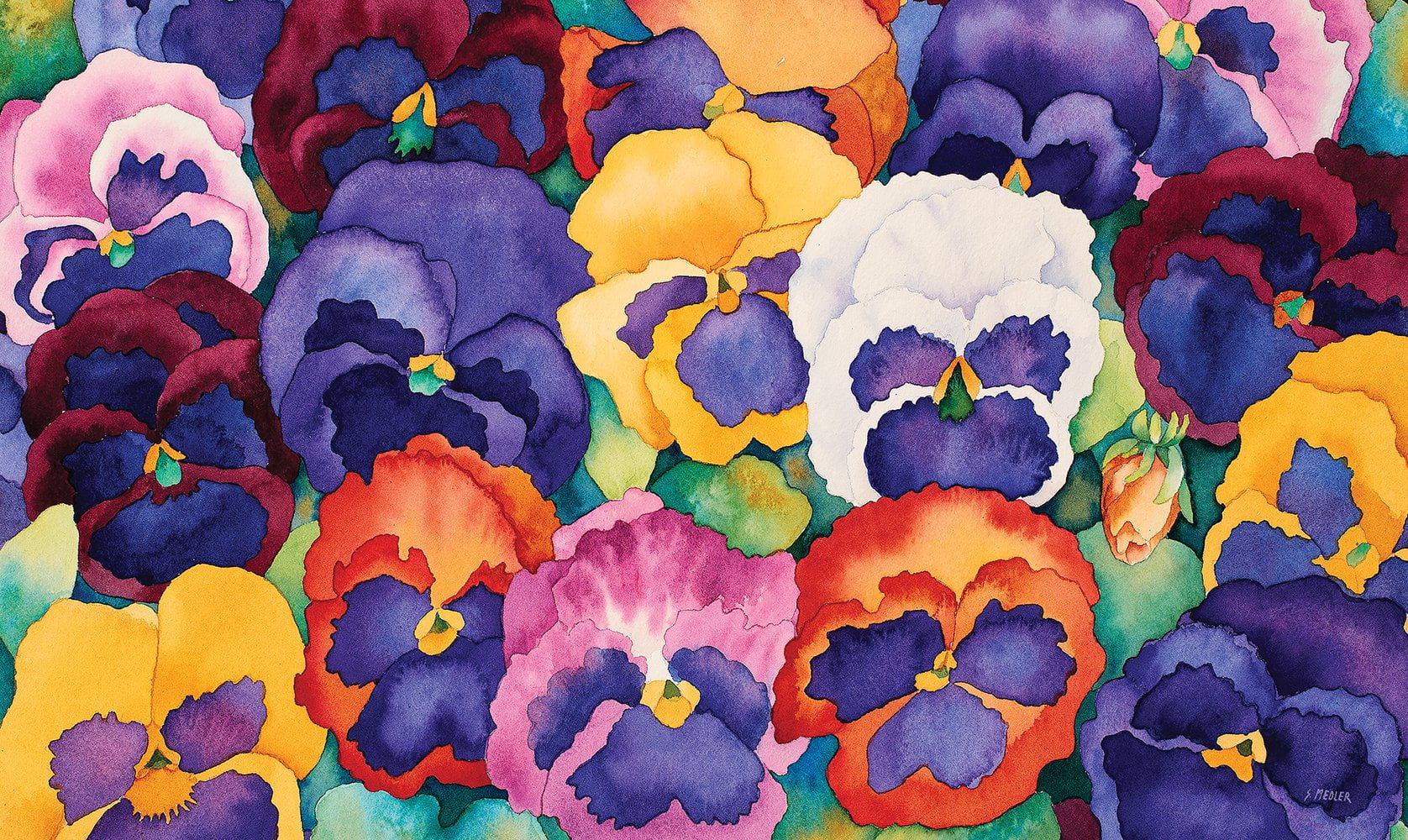 Toland Home Garden Bouquet of Pansies Doormat