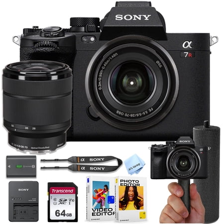 Sony A7R V Mirrorless Camera with 28-70mm Lens + 64GB Memory + Stabilizing Grip + Software Pack +More (Value Bundle)-International Version
