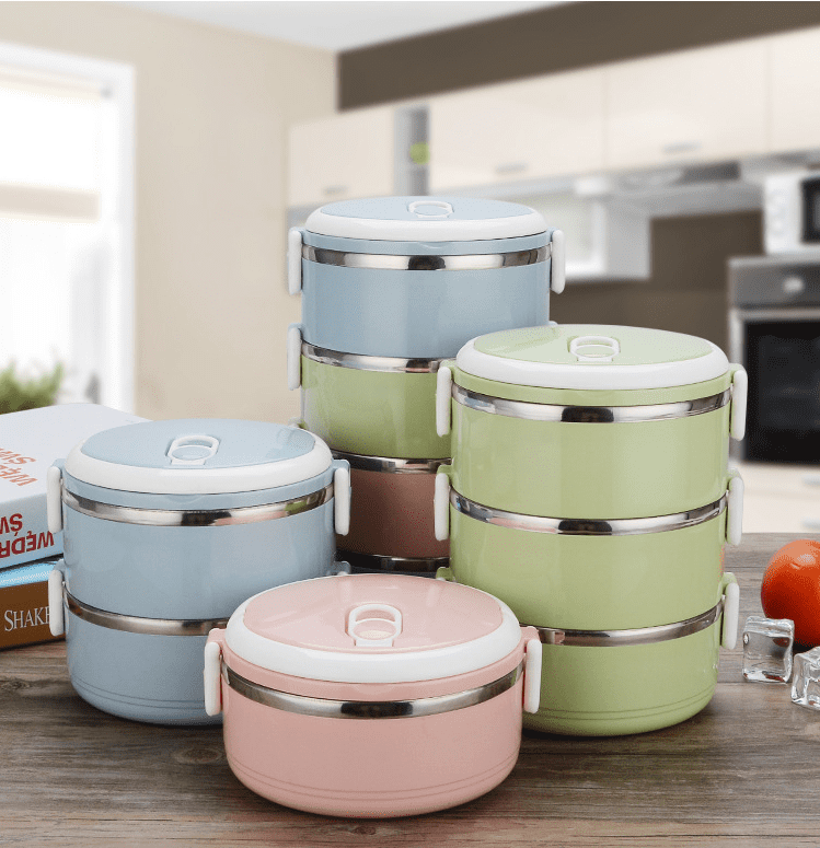 Stainless Steel Lunch Box Bento Food Container Storage Insulated Portable 
